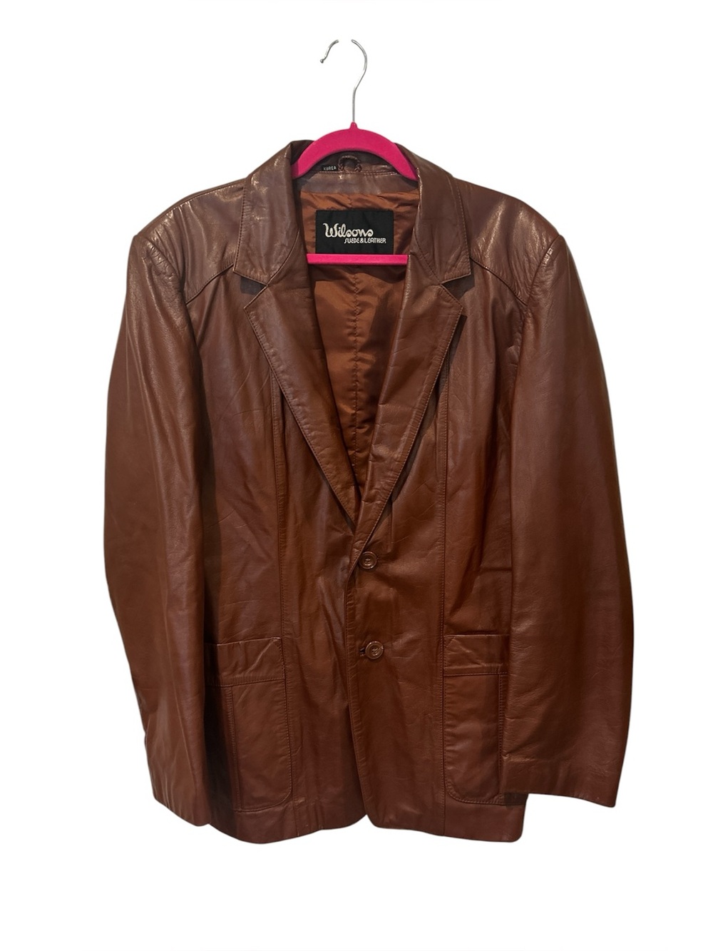 Wilson Vintage Genuine Leather Jacket in Rust Brown